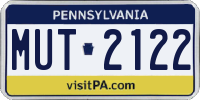 PA license plate MUT2122