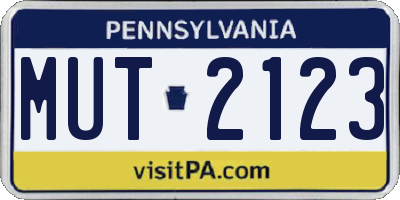 PA license plate MUT2123