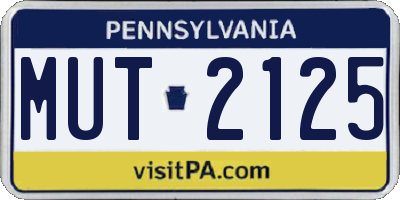PA license plate MUT2125