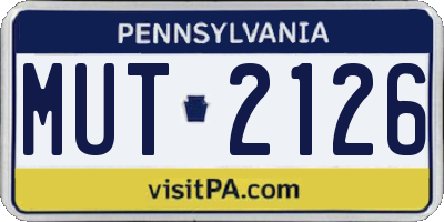 PA license plate MUT2126