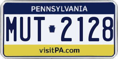 PA license plate MUT2128