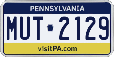 PA license plate MUT2129