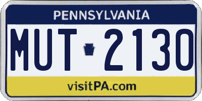 PA license plate MUT2130