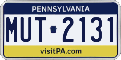 PA license plate MUT2131