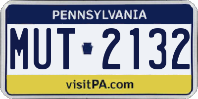 PA license plate MUT2132