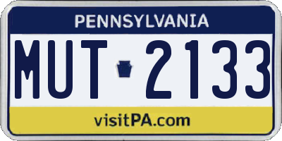 PA license plate MUT2133