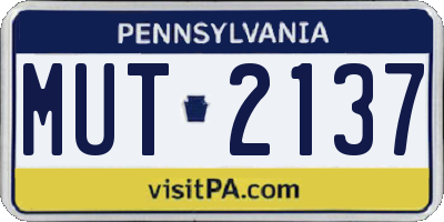 PA license plate MUT2137