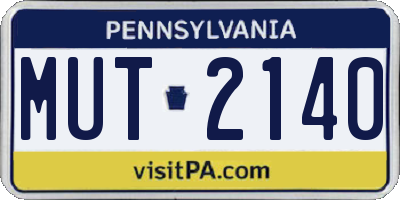 PA license plate MUT2140