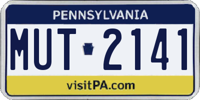 PA license plate MUT2141