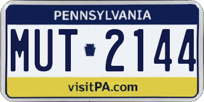 PA license plate MUT2144