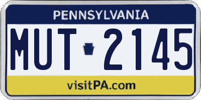 PA license plate MUT2145