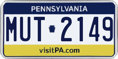 PA license plate MUT2149