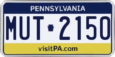 PA license plate MUT2150