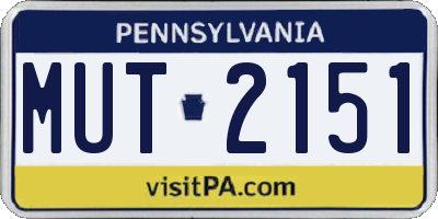 PA license plate MUT2151