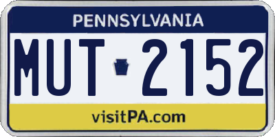 PA license plate MUT2152
