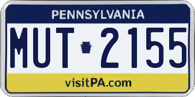 PA license plate MUT2155