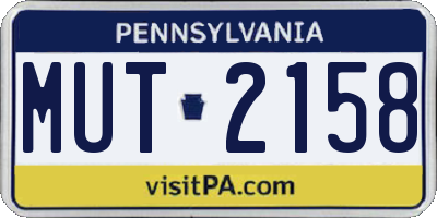 PA license plate MUT2158