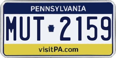 PA license plate MUT2159