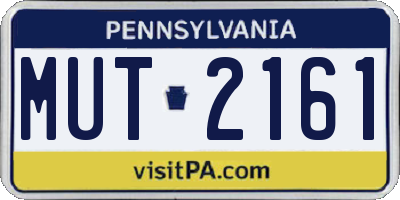 PA license plate MUT2161