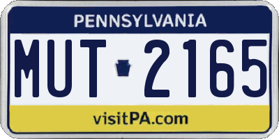 PA license plate MUT2165