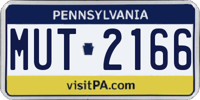 PA license plate MUT2166