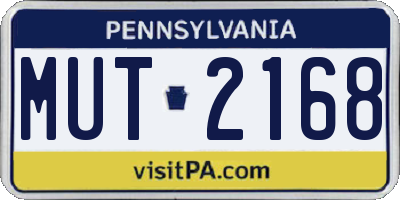 PA license plate MUT2168
