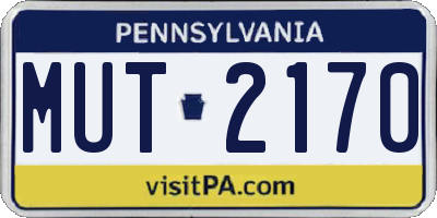 PA license plate MUT2170