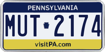 PA license plate MUT2174