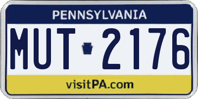 PA license plate MUT2176