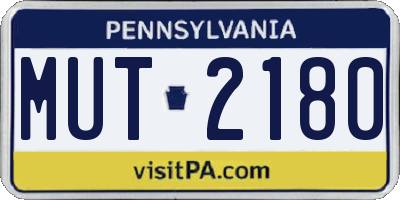 PA license plate MUT2180
