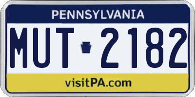 PA license plate MUT2182