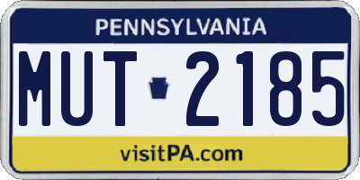 PA license plate MUT2185