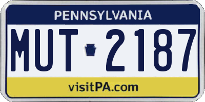 PA license plate MUT2187