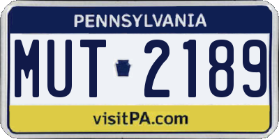 PA license plate MUT2189