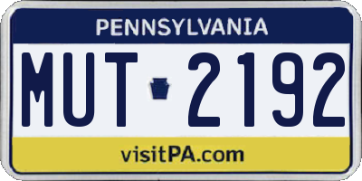 PA license plate MUT2192