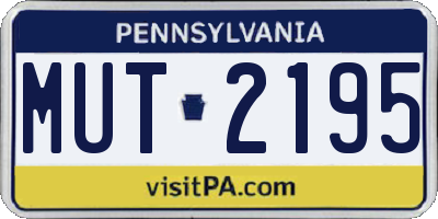 PA license plate MUT2195