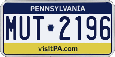 PA license plate MUT2196