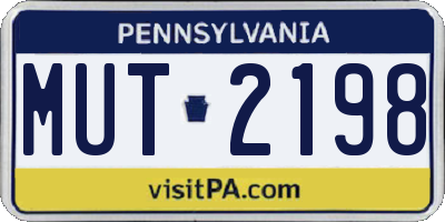 PA license plate MUT2198