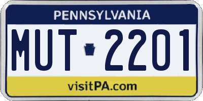 PA license plate MUT2201