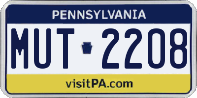 PA license plate MUT2208