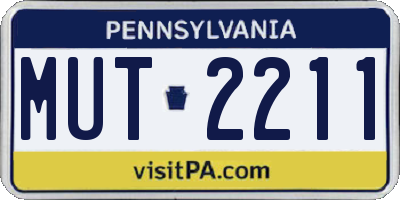 PA license plate MUT2211