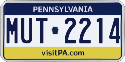 PA license plate MUT2214