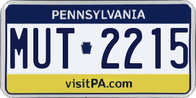 PA license plate MUT2215