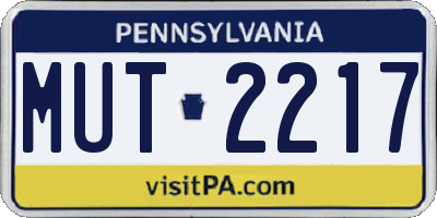 PA license plate MUT2217