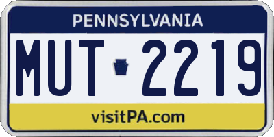 PA license plate MUT2219