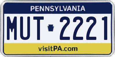 PA license plate MUT2221