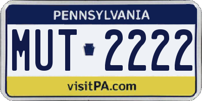 PA license plate MUT2222