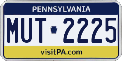 PA license plate MUT2225