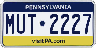 PA license plate MUT2227