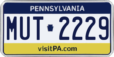 PA license plate MUT2229